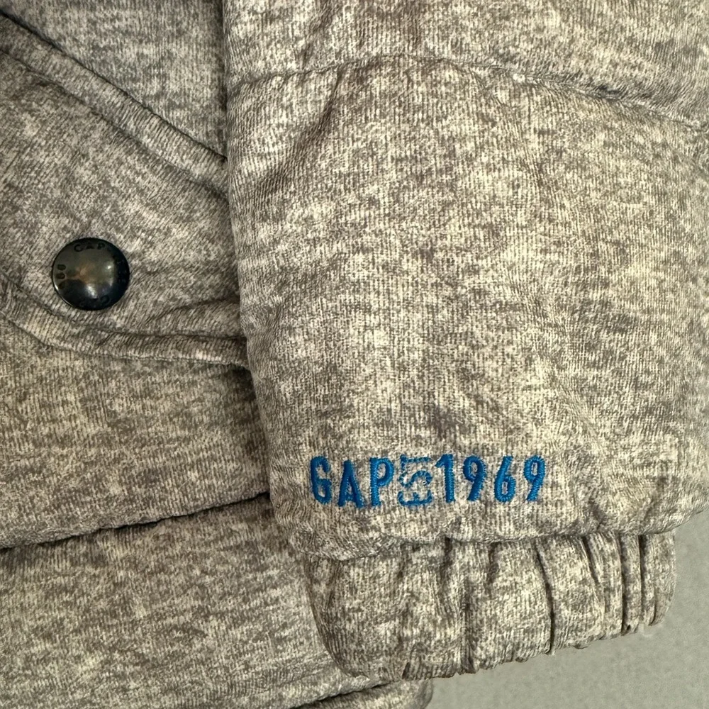 Baby Gap Boy's Size 2 Years Puffer Jacket Winter Coat Gray Removable Hood